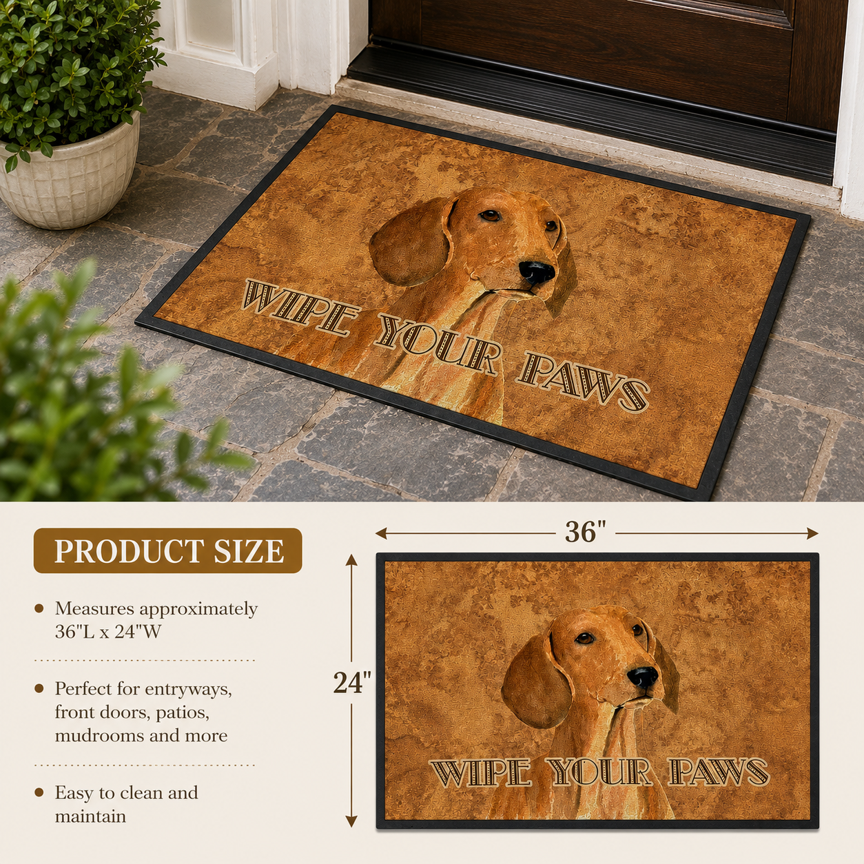 Dachshund Paw Doormat