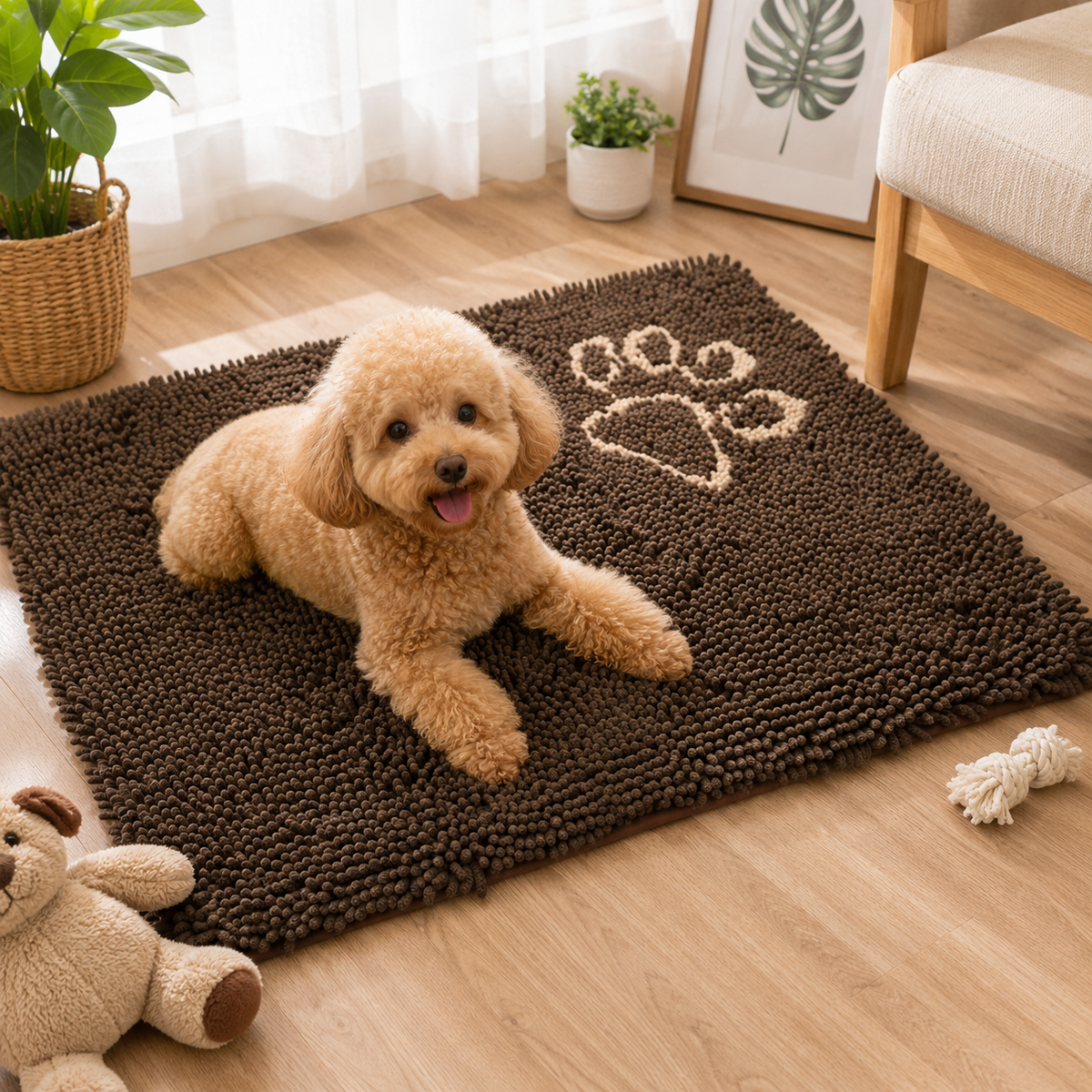 4-Pack Chenille Paw Drying Mats
