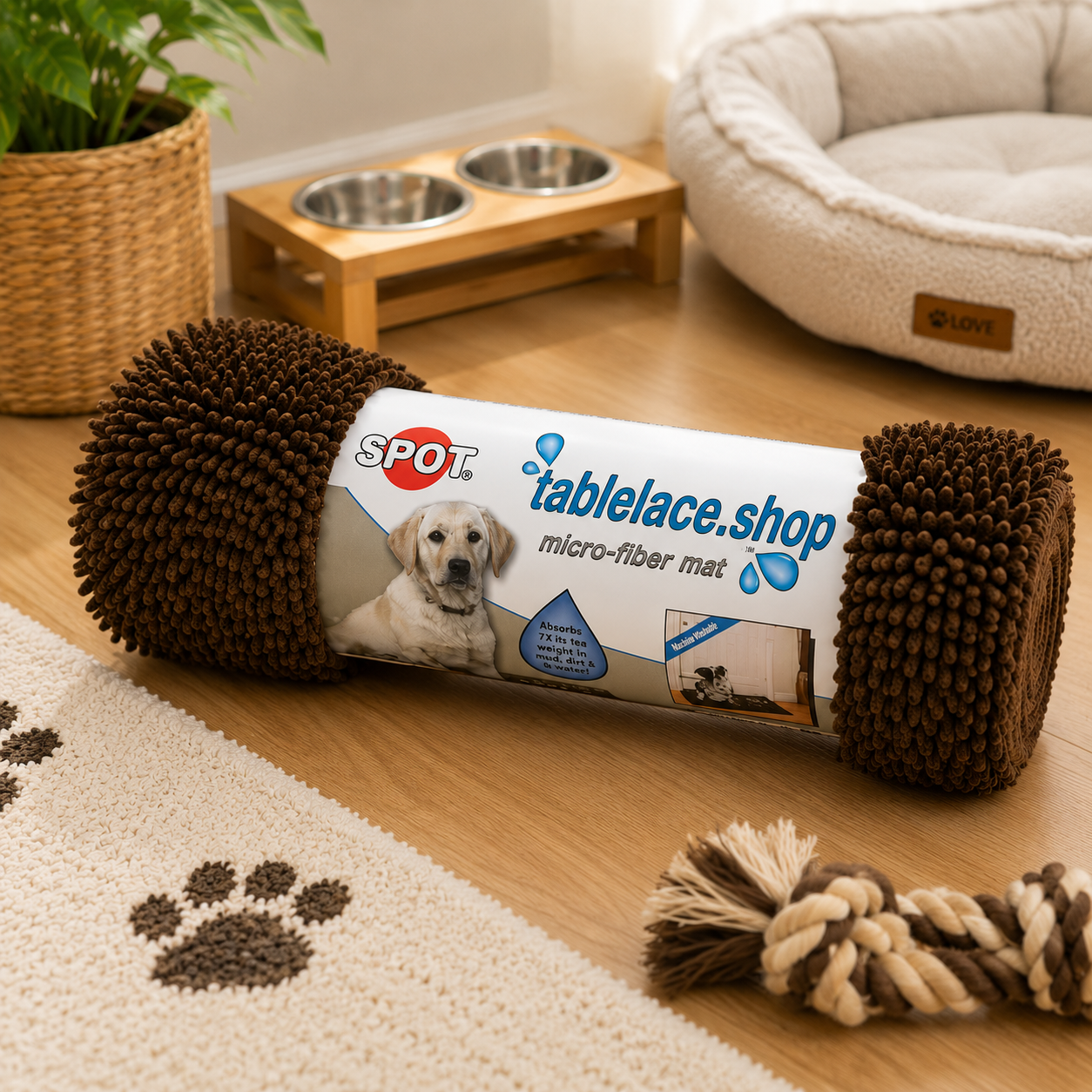 4-Pack Chenille Paw Drying Mats