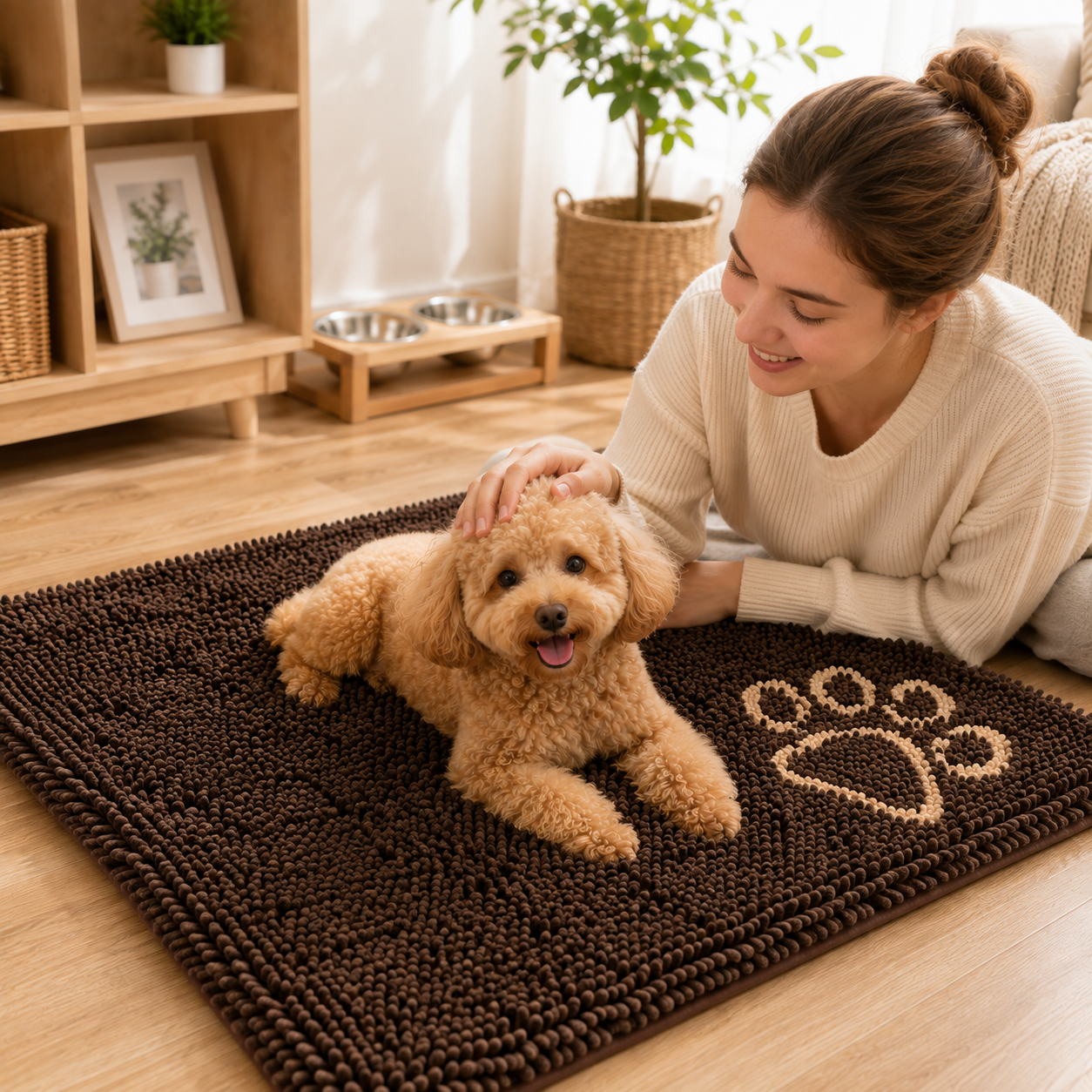 4-Pack Chenille Paw Drying Mats