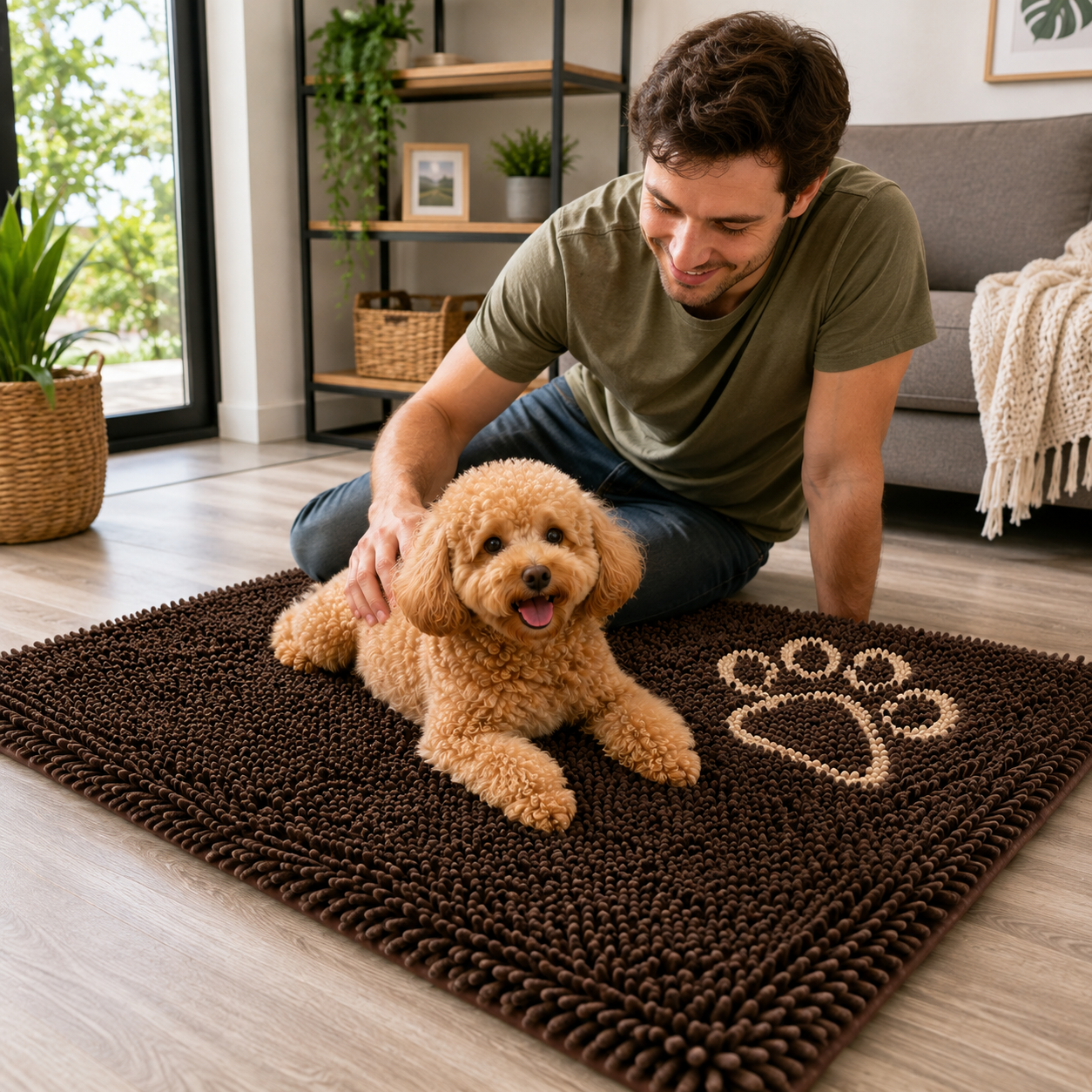 4-Pack Chenille Paw Drying Mats
