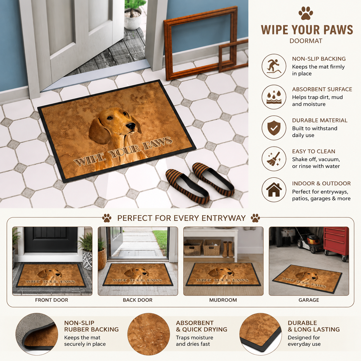 Dachshund Paw Doormat